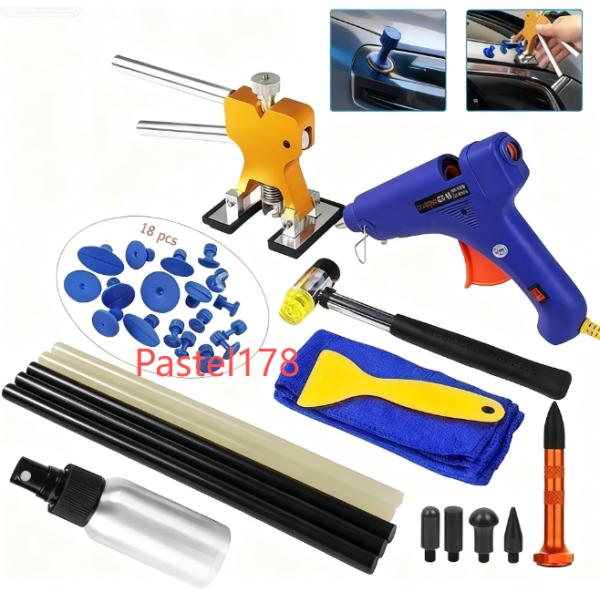 パッケージ:1個 デントリフター1個 グルーガン1個 修理ハンマー1個 ダウンタップ1個 空のボトル1個 ブルーぼろ1個 黄色スクレーパー5個 スティックのり18個 のりタブ銘柄: FURUIXdiy用品: ELECTRICALタイプ: ド...