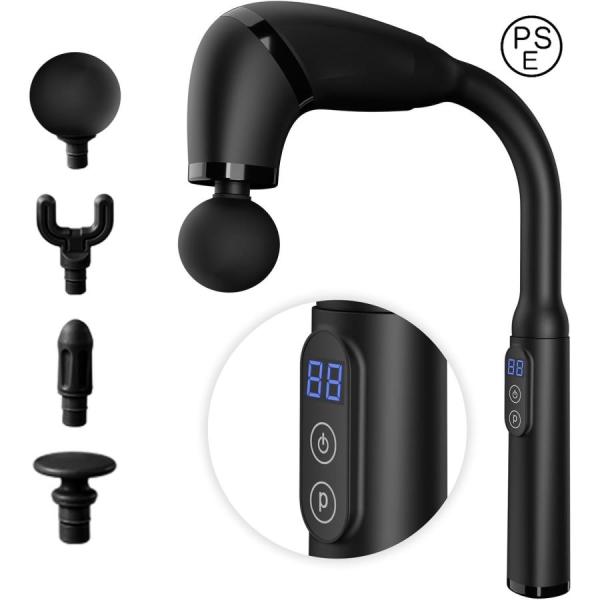 【最新長柄設計、4種類のヘッド】最新の長柄デザインで、より快適な使用感を提供します。4種類の交換可能なプロフェッショナルヘッド（円錐形ヘッド、U型ヘッド、平型ヘッド、ボール型ヘッド）が付属します。また、環境に優しい素材を使用しており、触感が...