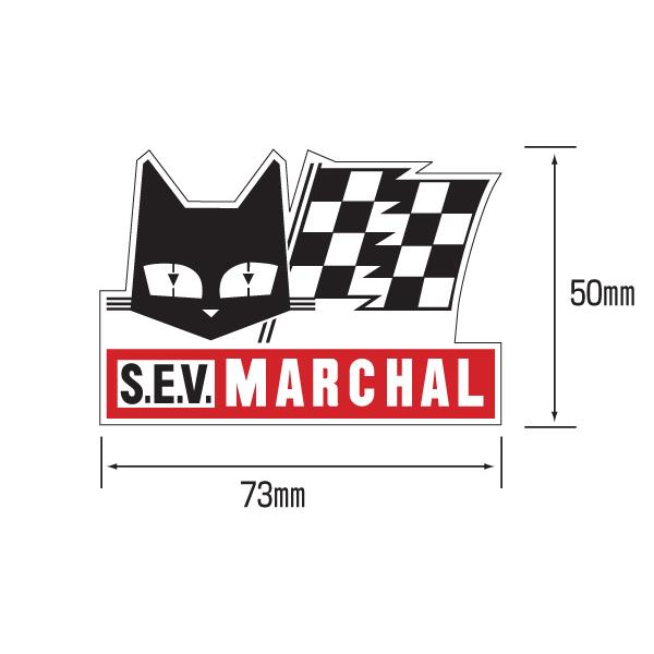 MARCHAL（マーシャル） ステッカー フラッグ赤 小 幅73mm×高さ50mm
