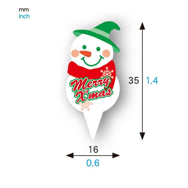 ケーキピック (スノーマン) 100枚入 ケーキ飾り , ケーキオーナメント , ケーキトッパー XG337-100 ハロウィン
