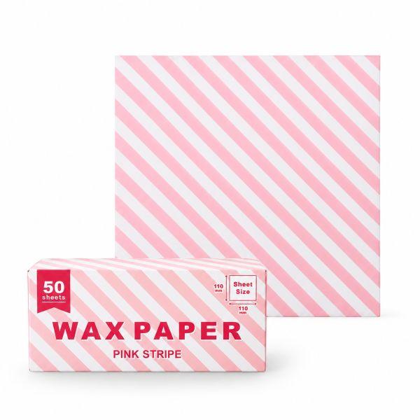 【LINE登録で10%OFFクーポン】ワックスペーパー SS(PINK STRIPE) 50枚入 シートタイプ XHP008-50