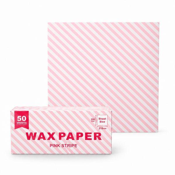 【LINE登録で10%OFFクーポン】ワックスペーパー M(PINK STRIPE) 50枚入 シートタイプ XHP012-50