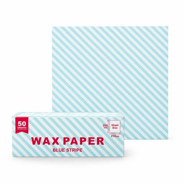 【LINE登録で10%OFFクーポン】ワックスペーパー M(BLUE STRIPE) 50枚入 シートタイプ XHP013-50
