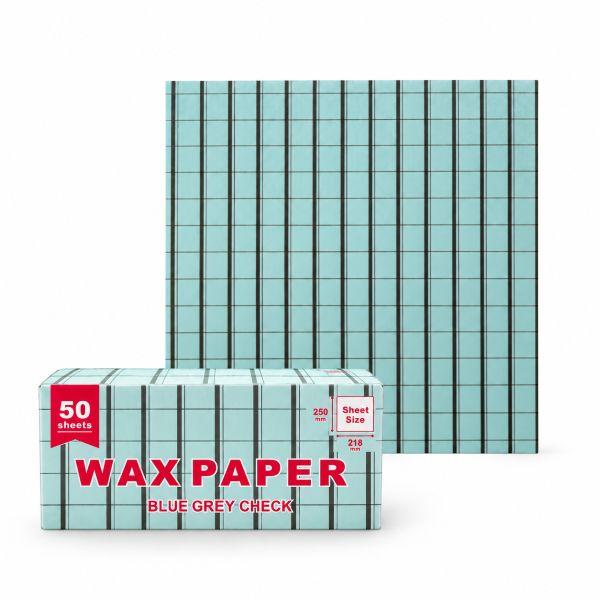 【LINE登録で10%OFFクーポン】ワックスペーパー M(BLUE GREY CHECK) 50枚入 シートタイプ XHP015-50