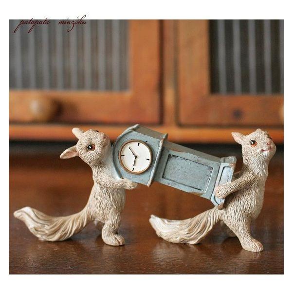 リス 時計運び オブジェ ディスプレイ 雑貨 : パタパタ民族 - 通販