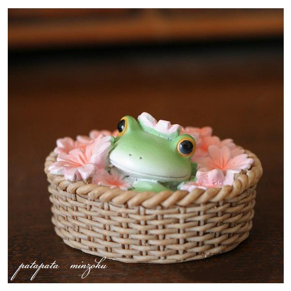 Copeau コポー 桜からひょっこりするカエル 置物 ダイカイ オブジェ