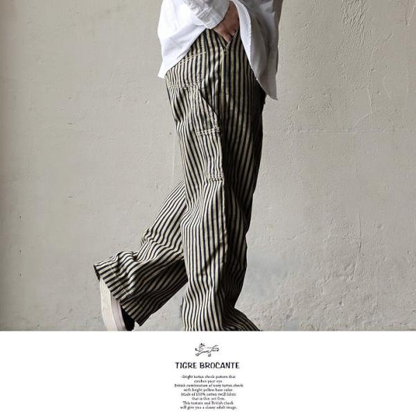 ■TIGRE BROCANTE■ヒッコリーストライプパンツ・日本製・男女OK paty_r230111002