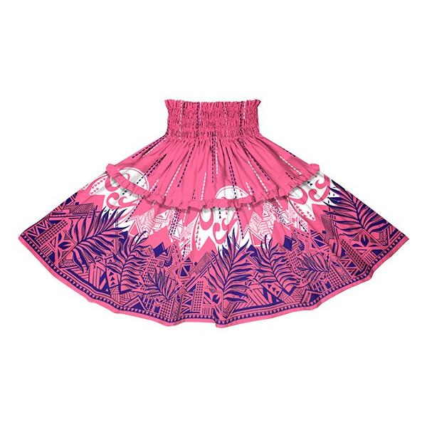 パウスカートショップ 店 ティアードパウスカート ピンクのヤシ オヘカパラ柄 スカート パウスカート ピンクのヤシ オヘカパラ柄 ダンス バレエ Tipau 2750pi