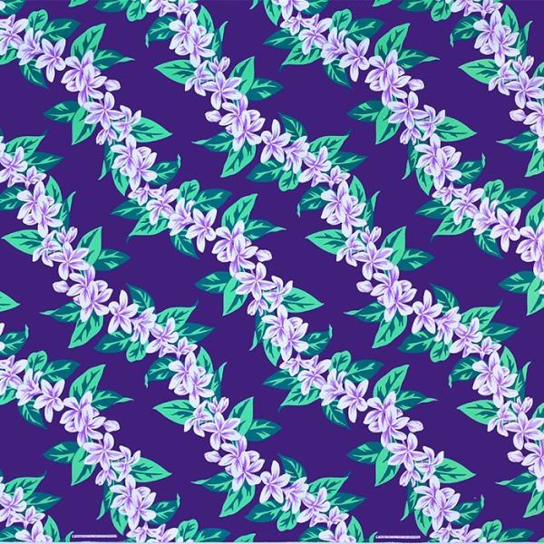 紫のハワイアンファブリック プルメリア柄 fab-2858PP 【4ヤードまでメール便可】