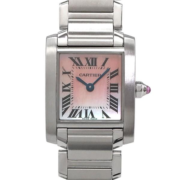 中古 カルティエ タンクフランセーズsm ステンレススチール 腕時計 Wq3 クォーツ ピンクシェル文字盤 Cartier A1709 05 質かわむら 通販 Yahoo ショッピング