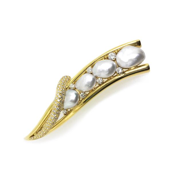 中古 ヘンリーデュネイ バロックパール ブローチ K18yg イエローゴールド ダイヤモンド 真珠 27 9g ヘンリーデュナイ Henry Dunay 010 2138 質かわむら 通販 Yahoo ショッピング