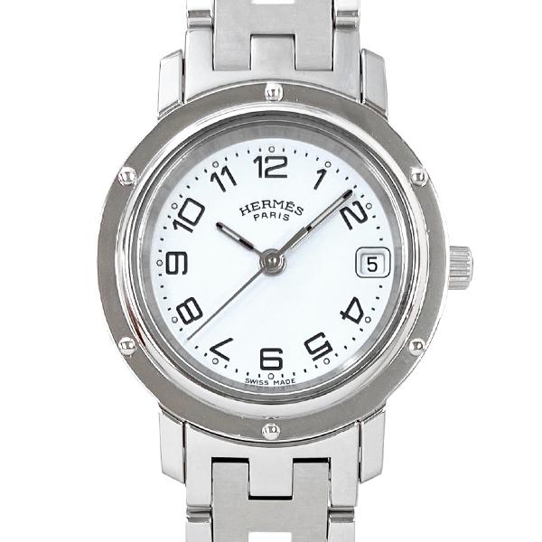 中古] エルメス クリッパー CL4.210 クォーツ ステンレススチール 白  