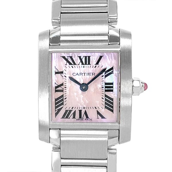 Cartier カルティエ/タンクフランセーズSMクォーツ/ピンクシェル文字盤/W51028Q3/556*****/Aランク/89【中古】 TANK（Cartier） [中古] カルティエ タンクフランセーズ SM W51028Q3