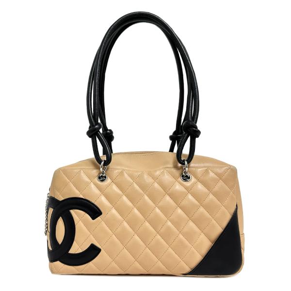美品　CHANEL シャネル　カンボンライン ボーリング　バッグ ベージュ CAMBON [中古] シャネル カンボンライン ボーリングバッグ A25171