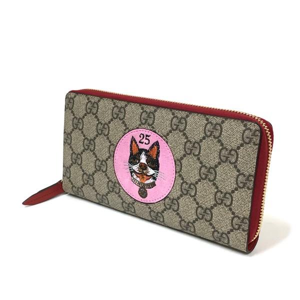 中古 グッチ Ggスプリーム ラウンドジップ長財布 ベージュ レッド ボスコパッチ 戌年 犬 アレッサンドロ ミケーレ Gucci Buyee Buyee บร การต วกลางจากญ ป น ซ อจากประเทศญ ป น