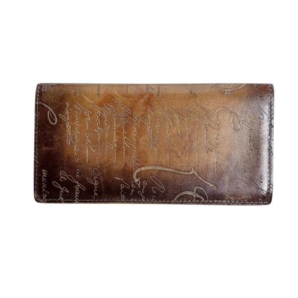 ベルルッティ 長財布 カリグラフィ 2つ折り長札入れ Berluti ブラウン