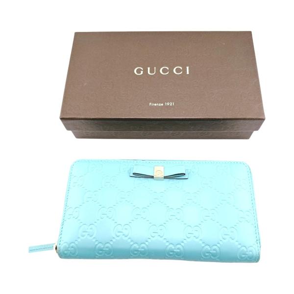グッチ 388680 長財布 水色  GUCCI GG グッチシマ GUCCI（グッチ） 長財布 388680 GG グッチシマ ラウンド長財布 水色