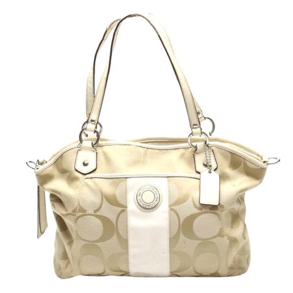 コーチ トートバッグ F19203 ストライプ ポケット シグネチャー COACH