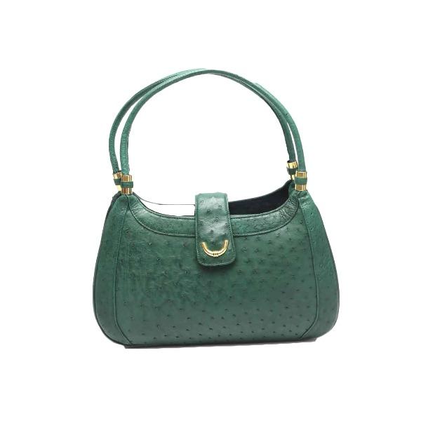 オーストリッチ ハンドバッグ ostrich グリーン レディース 中古 