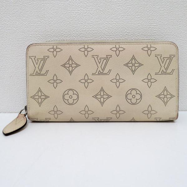 美品　ヴィトン　ジッピーウォレット　マヒナ　アイボリー LOUIS VUITTON ルイヴィトン マヒナ レザー ジッピーウォレット