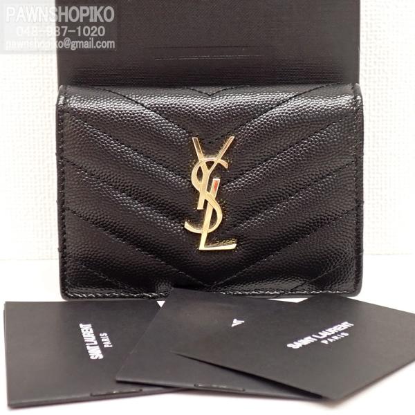 【極美品】サンローラン 名刺入れ カードケース モノグラム 黒 596323 サンローラン SAINT LAURENT PARIS モノグラム ビジネスカード