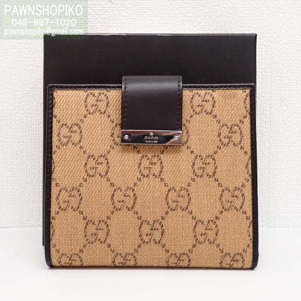 GUCCI グッチ 長財布 シマレザー ホック GG 型押し ダークブラウン グッチシマ グッチ 財布 GUCCI 長財布 札入れ 小銭入れなし