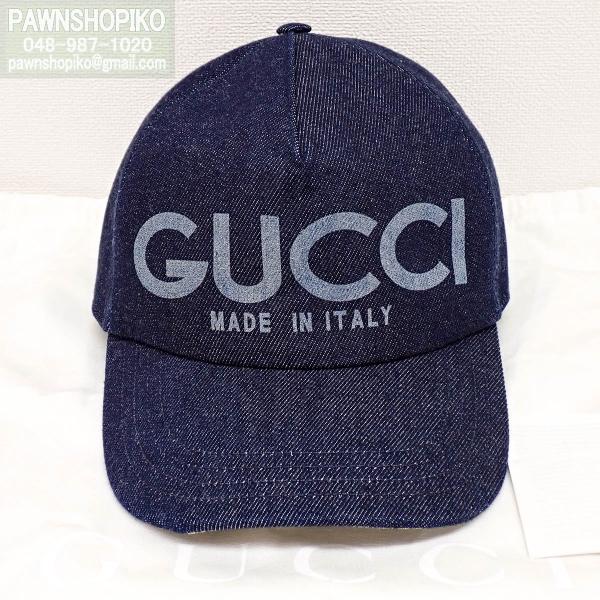GUCCI（グッチ） レーザー デニム ベースボールキャップ／帽子 GG