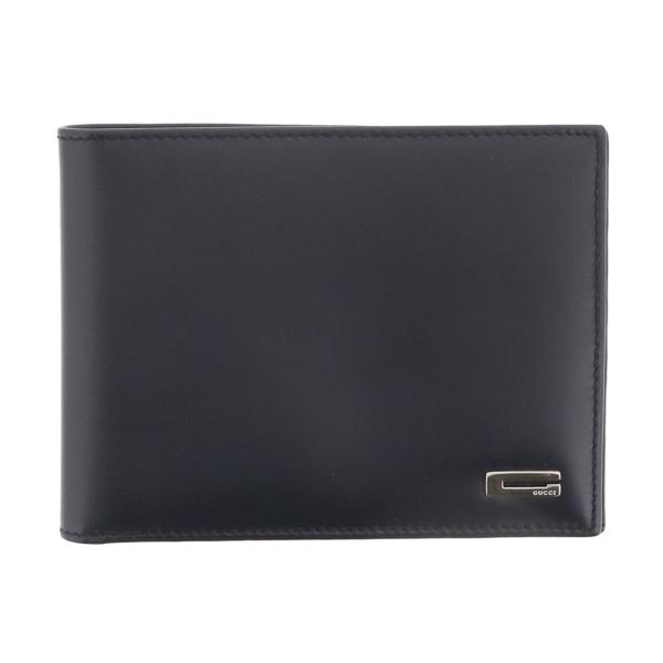 GUCCI（グッチ） Gロゴ 二つ折り財布 札入れ 034 1408 レザー ブラック