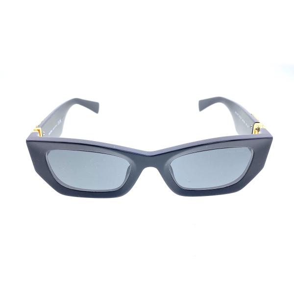 美品 ミュウミュウ サングラス ロゴ金具 夜明けのサングラス パープル×ゴールド 美品 ミュウミュウ サングラス ロゴ金具 夜明けのサングラス パープル