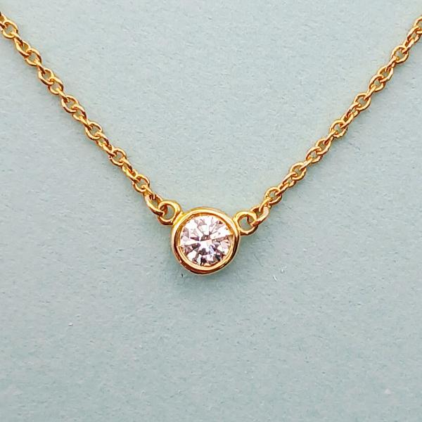 極美品ティファニーバイザヤードエルサペレッティk18YGダイヤモンドネックレス TIFFANY&Co.（ティファニー） エルサペレッティ バイザヤード