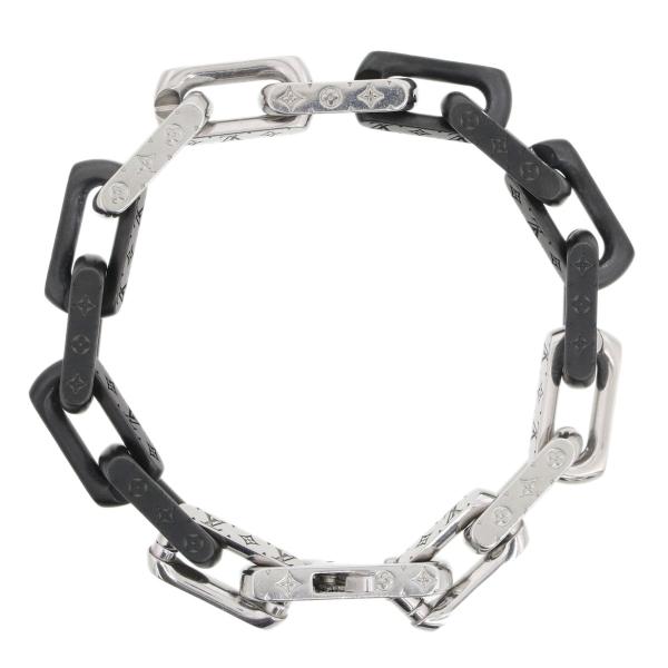 LOUIS VUITTON(ルイ・ヴィトン) ブレスレット･モノグラム チェーン M00687 ステンレススチール SS メタル ブレスレット アクセサリー ジュエリー シルバー銀 ブラック黒 メンズ 40802190334【中古】【アラモード】 LOUIS VUITTON（ルイ・ヴィトン） モノグラムチェーン ブレスレット