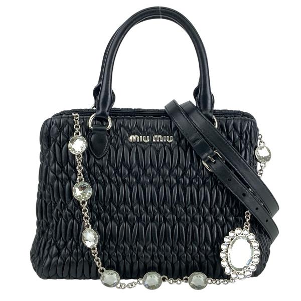 miu miu ナッパ クリスタル 2WAY バッグ miu miu（ミュウミュウ） ナッパクリスタル マテラッセ 2WAY