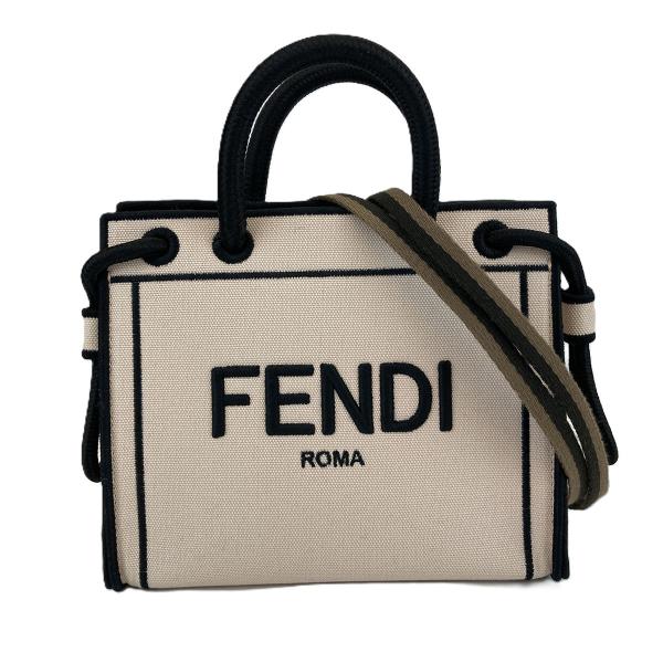 フェンディ　ローマ　ビッグロゴ　ショルダーバッグ　ショッパー　2way　黒 FENDI（フェンディ） ロゴ ローマ ショッパー トート 2WAY ショルダー