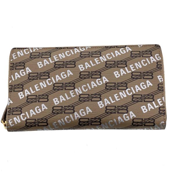 BALENCIAGA バレンシアガ ロゴプリント ラウンドジップ キャッシュ コンチネンタル レザーロングウォレット 長財布 ブラック 594317 BALENCIAGA（バレンシアガ） キャッシュ コンチネンタル ロング