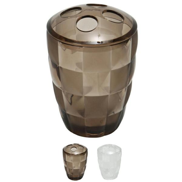 歯ブラシ立て 歯ブラシスタンド おしゃれ 安い 歯ブラシホルダー アクリル クリア ブラウン チェック柄 モダン シンプル 仕切り グリッド Gridhatate パウダーバス ヒーリング 通販 Yahoo ショッピング