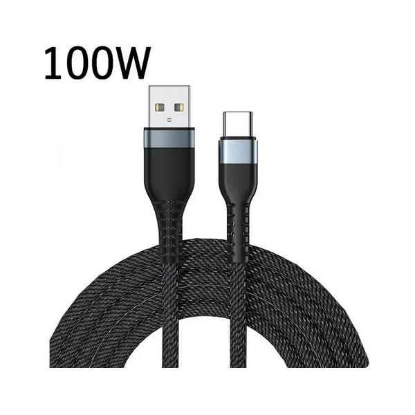 2本✨ 滞 USB-C & USB-C 絡まないケーブル 結束バンド付 1m
