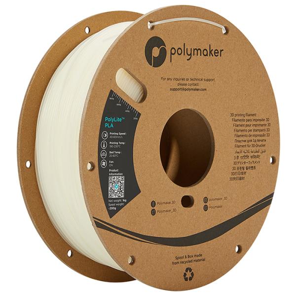Polymaker PolyLite PLA フィラメント (1.75mm, 1kg) Natural ナチュラル 3Dプリンター用 PA02011 ポリメーカー