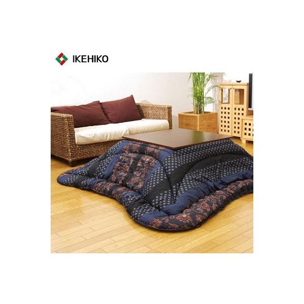 イケヒコ・コーポレーション 1160180040103 国内プリント こたつ厚掛け布団単品 万葉 ブルー 205×205cm メーカー直送 イケヒコ・コーポレーション 国内プリント こたつ厚掛け布団単品
