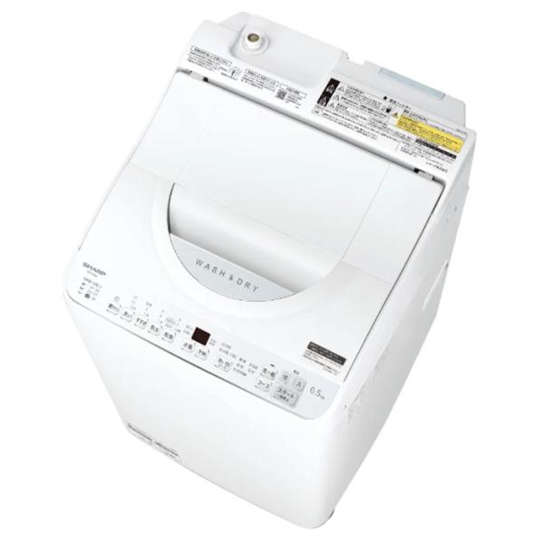 SHARP（シャープ） タテ型洗濯乾燥機 穴なし槽 ES-TX6H-W ホワイト系