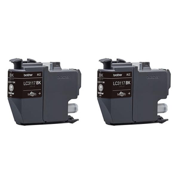 他サイト： ブラザー 純正 インクカートリッジ 黒 ブラック×2個セット LC3117BK-2SET brother プリンターインク メール便の商品画像