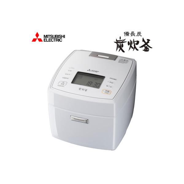 三菱IH炊飯器 5.5合 炭炊釜 NJ-VVB10-W 炭炊釜 三菱電機 5.5合炊き 炊飯器 備長炭 NJ-VVB10-W 月白 : PC