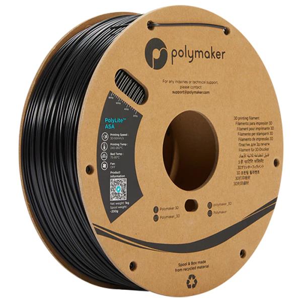 他サイト： Polymaker PolyLite ASA フィラメント (1.75mm, 1kg) Black ブラック 3Dプリンター用 PF01001 ポリメーカーの商品画像