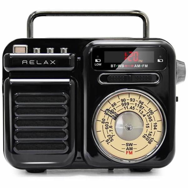 リラックス マルチレトロラジオクロック 手回し充電/ソーラー充電機能