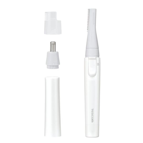 テスコム フェイスシェーバー TK251B-W ホワイト TESCOM 乾電池式 フェイス まゆ ノーズ うぶ毛 うぶ毛ケア まゆデザイン エチケットカッター 鼻毛カッター