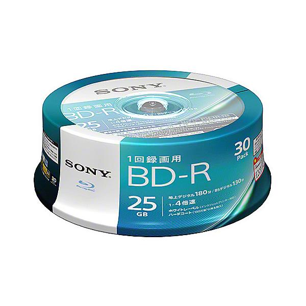 SONY(VAIO) 30BNR1VJPP4 ビデオ用BD-R 追記型 片面1層25GB 4倍速 ホワイトワイドプリンタブル 30枚スピンドル