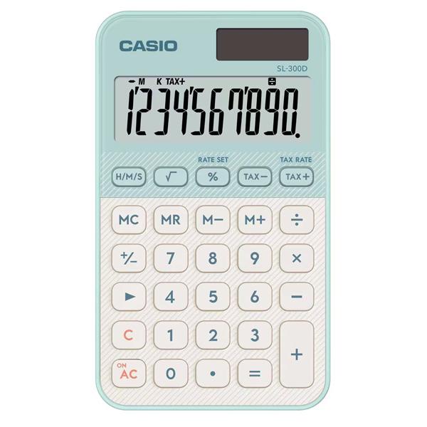 CASIO SL-300D-LG-N デザイン電卓 カラフル ライトグリーン