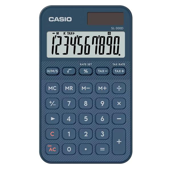 CASIO SL-300D-NY-N デザイン電卓 カラフル ネイビー