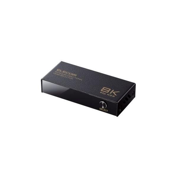 ELECOM DH-SW8KBD21BK HDMI切替器/ 8K60Hz対応/ 双方向/ メタル筐体/ ブラック