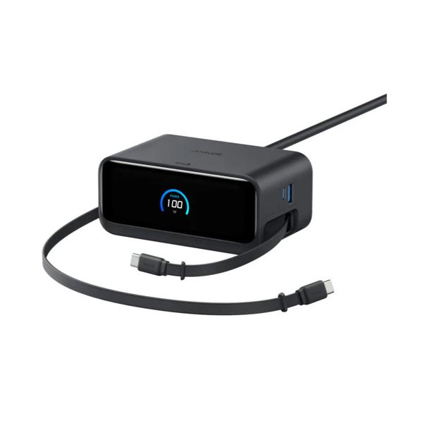 Anker Nano Charging Station (7-in-1, 100W, 巻取り式 USB-C ケーブル) (USBタップ 電源タップ) 【PSE技術基準適合】MacBook iPhone