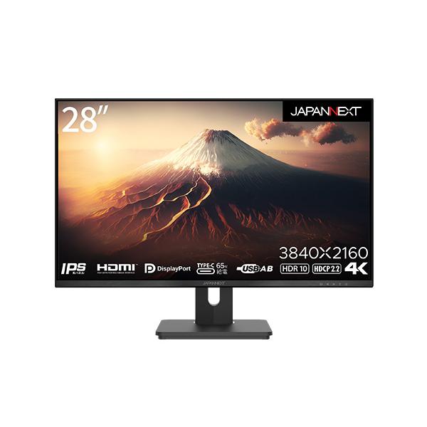 他サイト： JAPANNEXT JN-IPS282UHDR-C65W 液晶ディスプレイ/ 28型/ 3840×2160/ HDMI×1、DP×1、USB Type-C×1/ ブラック/ スピー…の商品画像